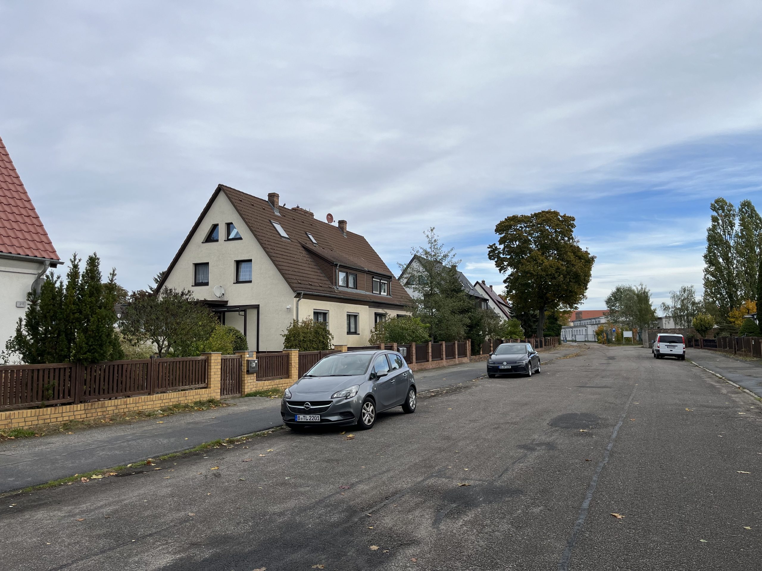 Hans-Von-Dohnanyi-Straße, Oranienburg. The entrance to the former Sachsenhausen Concentration Camp can be seen at the end of the street.