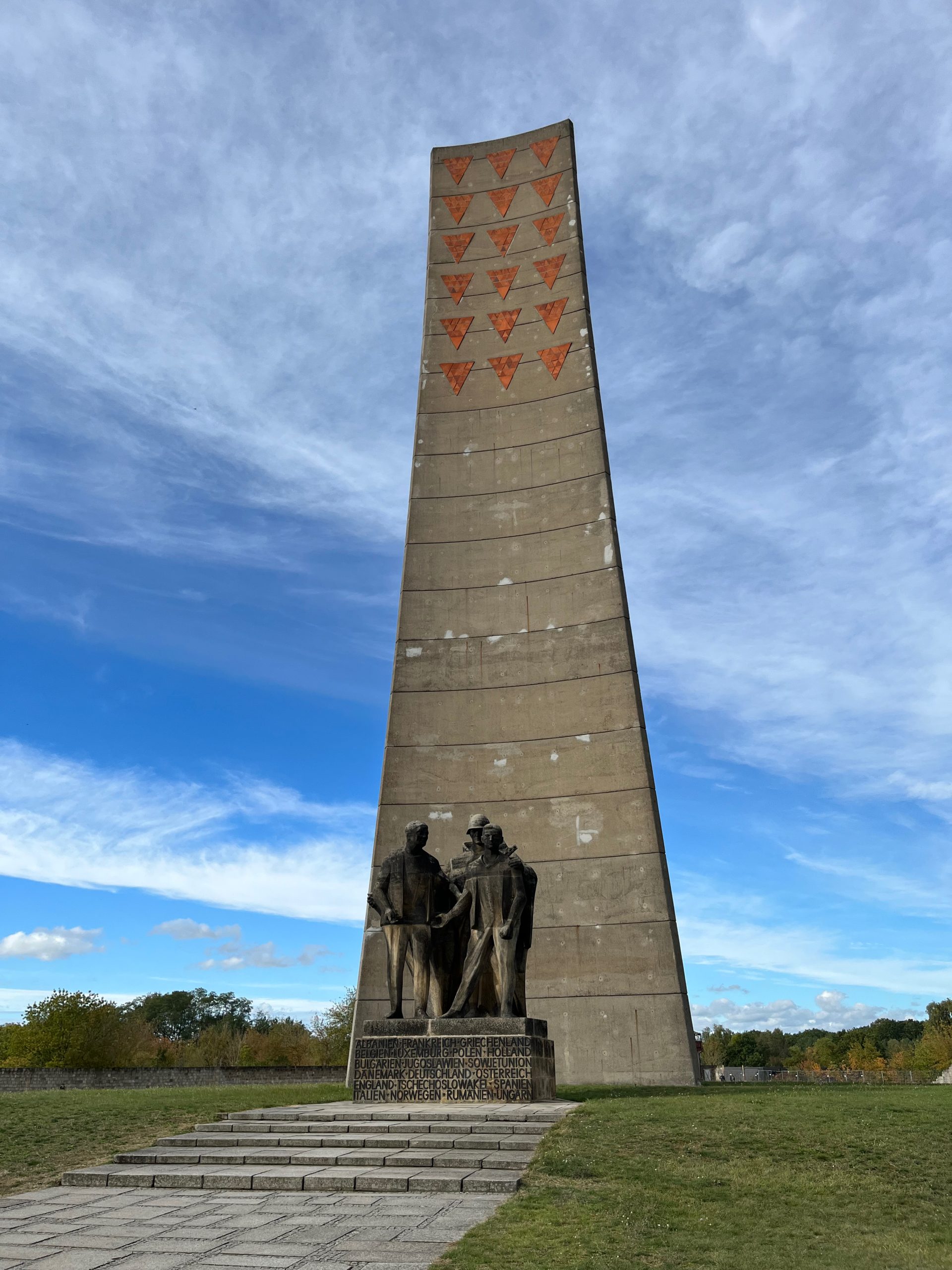 Soviet obelisk and statue inside Sachsenhausen Concentration Camp