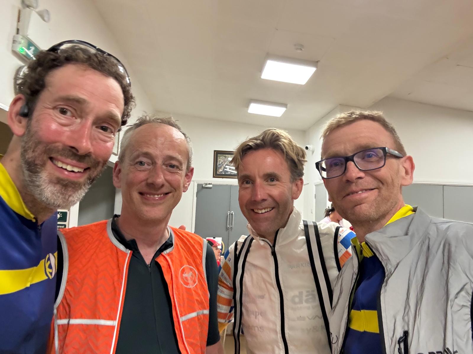 The crew at the end of the first loop, just as I was saying goodbye. (Photo: Ian Biller)