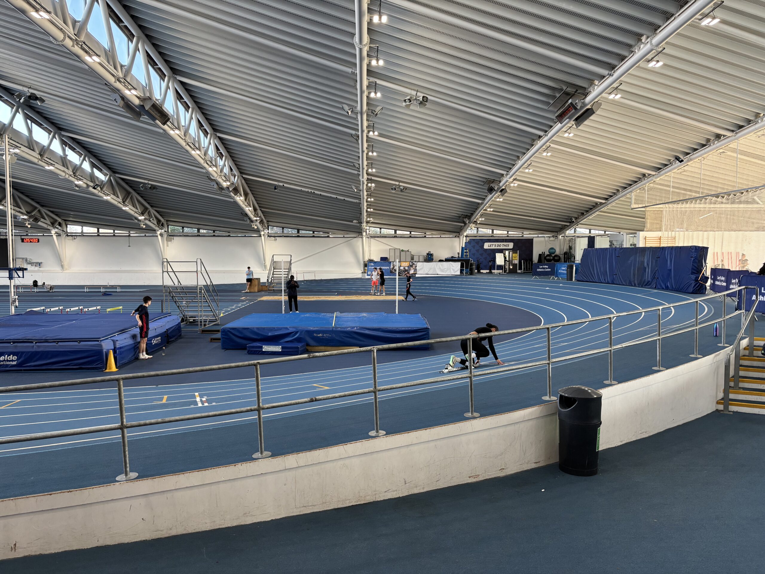 Indoor training at Lee Valley Athletics Centre.