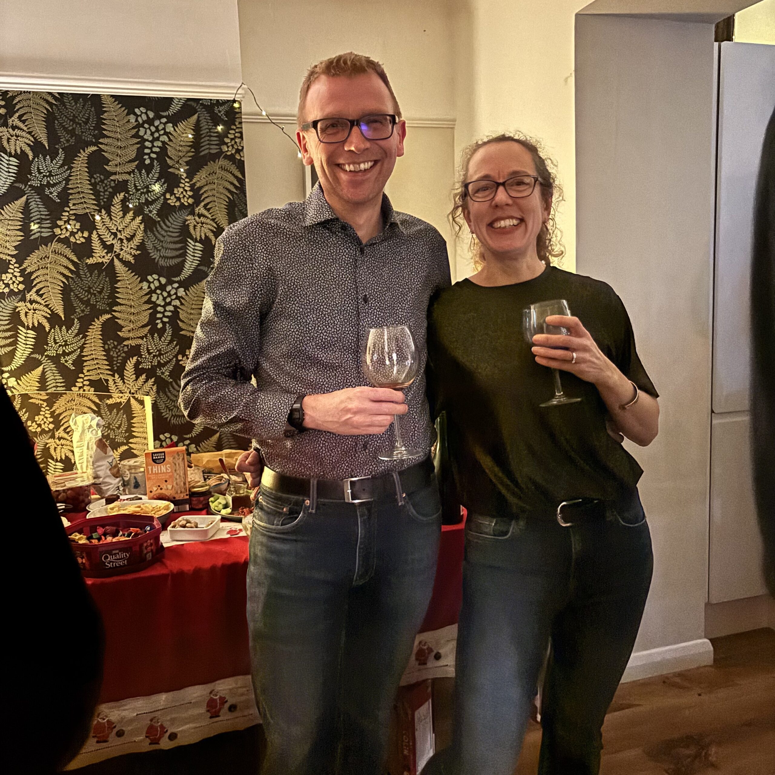 Partying with Mrs D on New Year’s Eve.