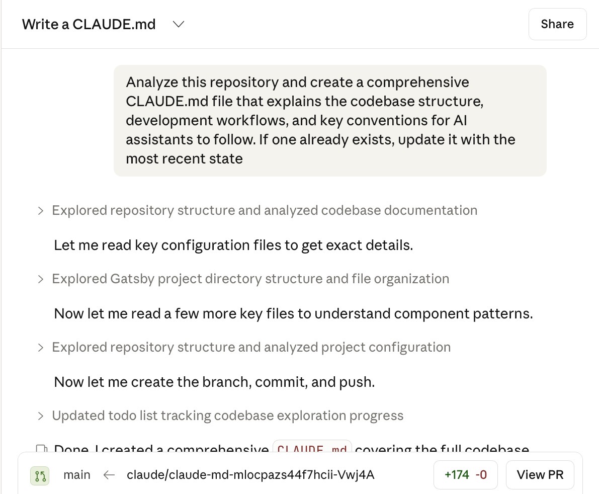 Creating my first CLAUDE.md file