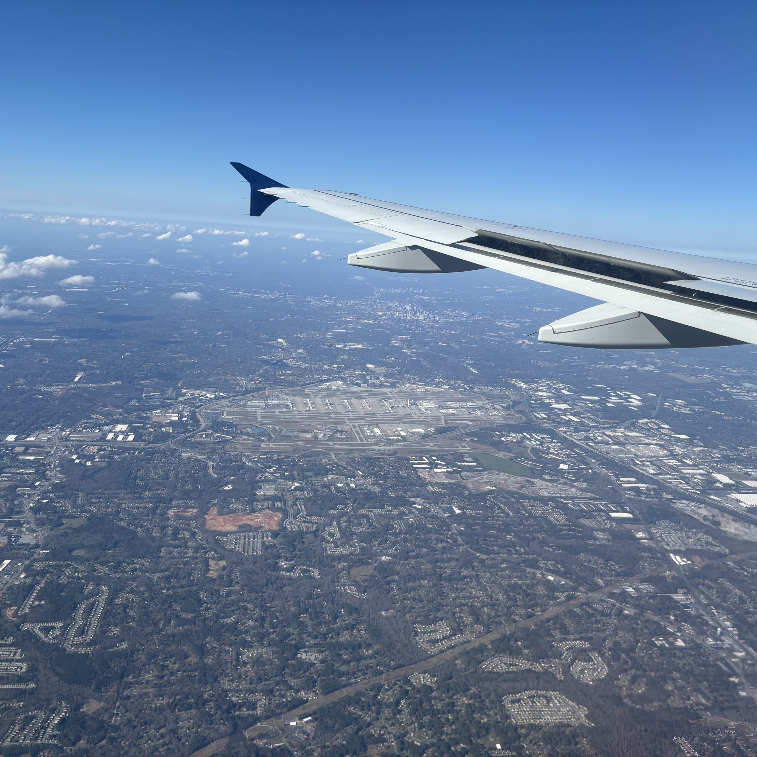 Flying into Atlanta, Georgia, USA.