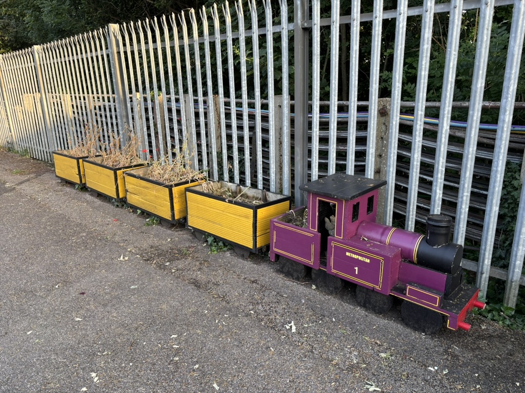 This old Metropolitan Line train at Chesham is nearly ready to go, with its cargo of parched weeds.